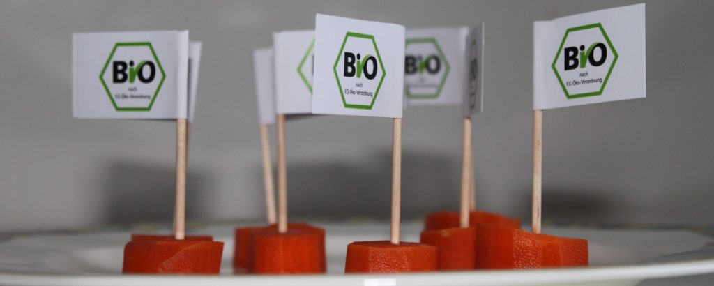 Partypicker bedruckt mit BIO-Logo